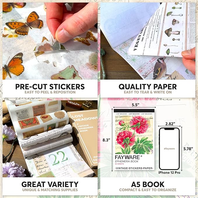 FAYWARE Vintage Washi Stickers for Journaling - Image 3