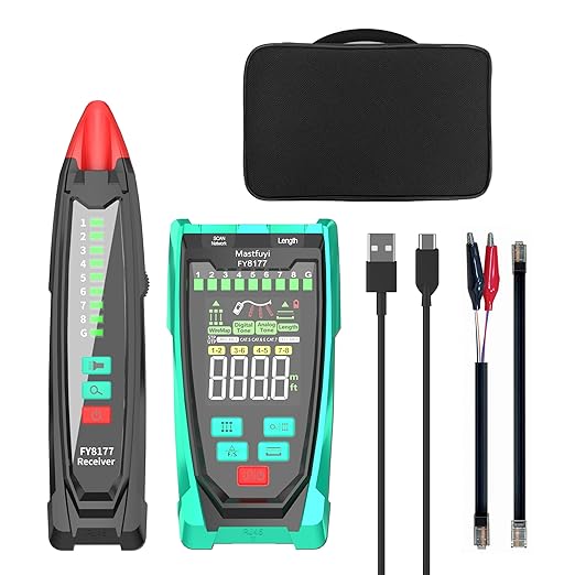 Network Cable Tester, Shielded Line Finder, Rechargeable Cable Tracer with Probe Tone, Multi-Function Wire Tracer, Ethernet LAN Network Cat5/6/7 Cable Maintenance Organizer, Telephone Line