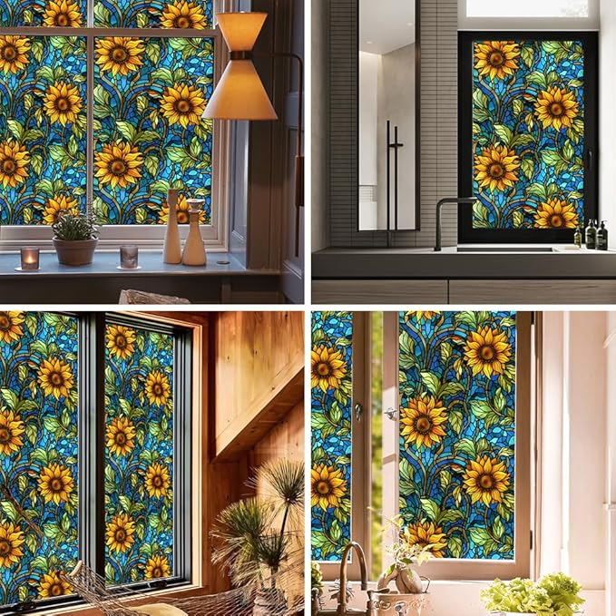 Window UV Protection Privacy Film:Non-Adhesive Static Cling Decorative Window - Image 5