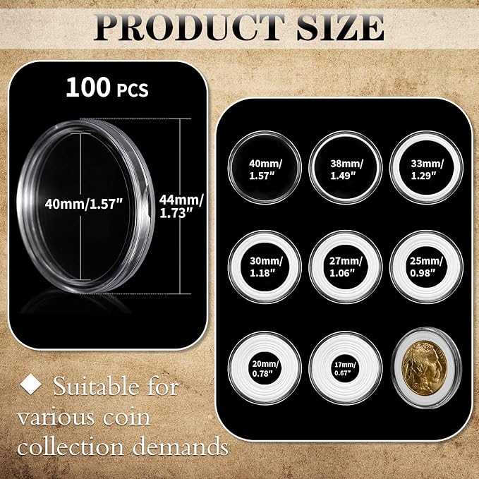 100PCS Silver Dollar Coin Holder, Coin Holders - Image 2