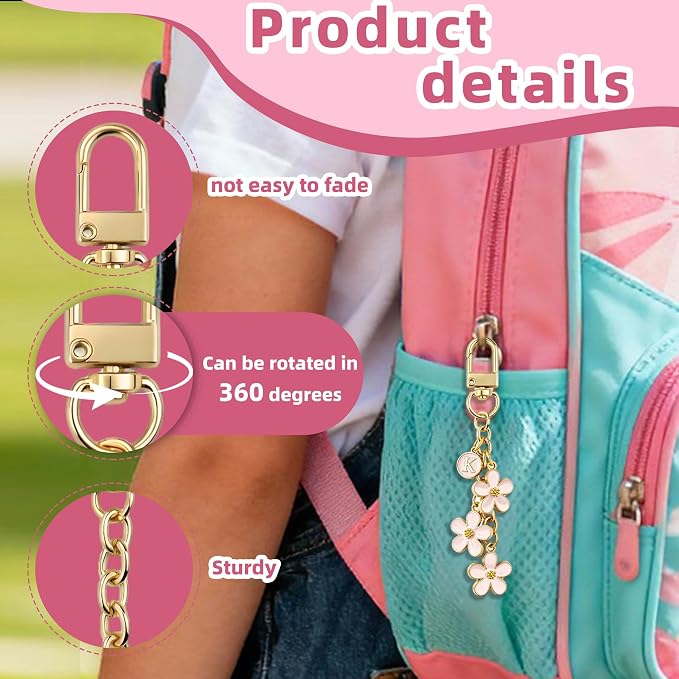 NCIWAN 30 PCS Keychain Making Kit Swivel Snap Hook Lobster Claw Clasps and - Image 3