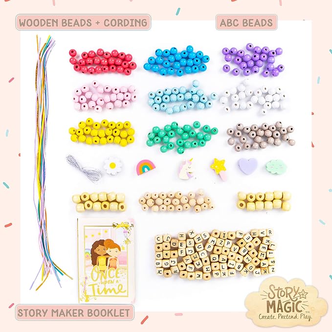 Story Magic Wooden ABC Beads by Horizon Group USA, Premium Wood Jewelry Making - Image 2