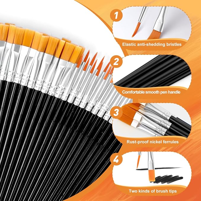 AROIC Small Paint Brushes Bulk, Acrylic Paint Brush - Image 3