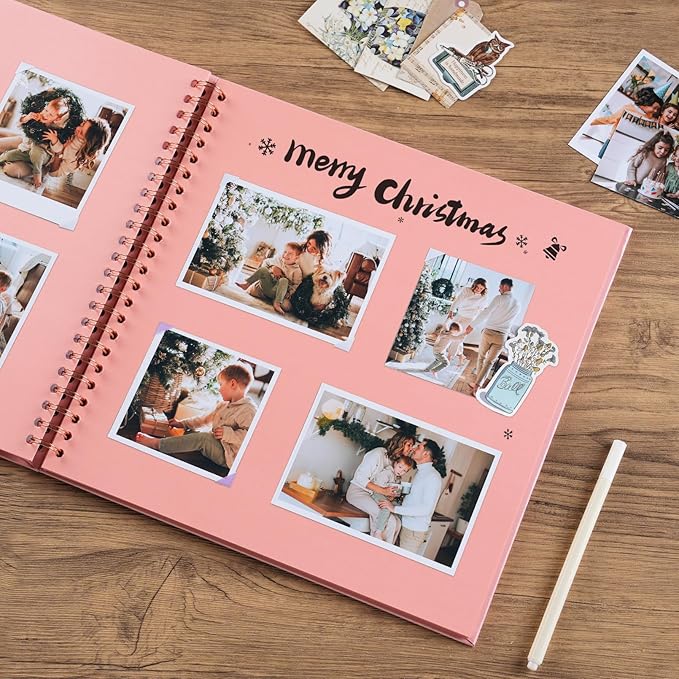 potricher 12 x 12 Inch DIY Scrapbook Album 40 Pages Hardcover Kraft Paper Scrap - Image 3