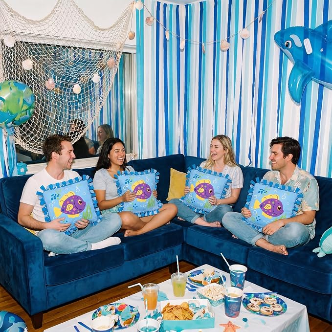Chunful 6 Sets Under the Sea Tied Pillow Craft Kit DIY Underwater Animals - Image 4