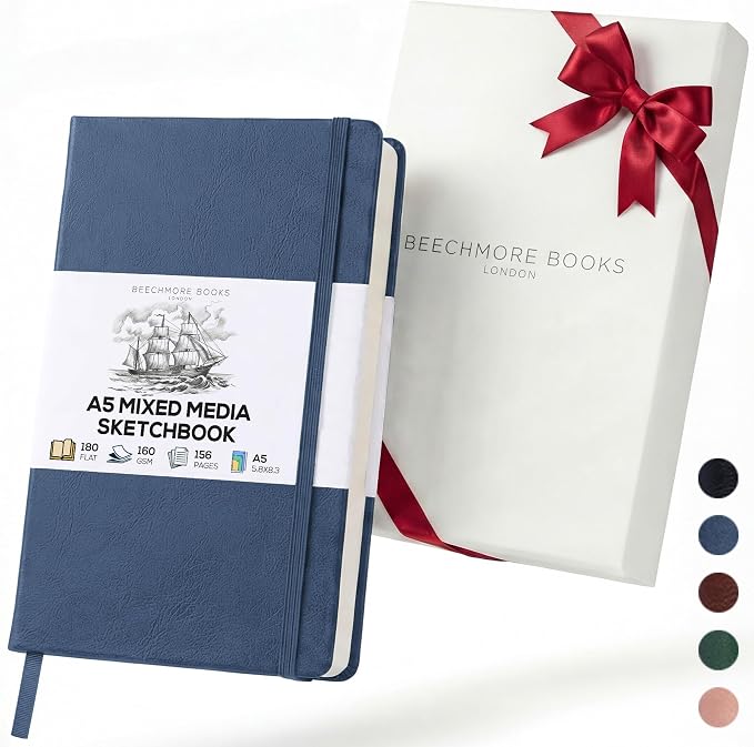 Beechmore Books A5 Mixed Media Sketchbook by BeechmoreBooks