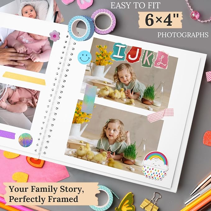 Scrapbook 10x10 Inch DIY Scrapbook Album Hardcover Kraft Paper 40 pages/20 - Image 5