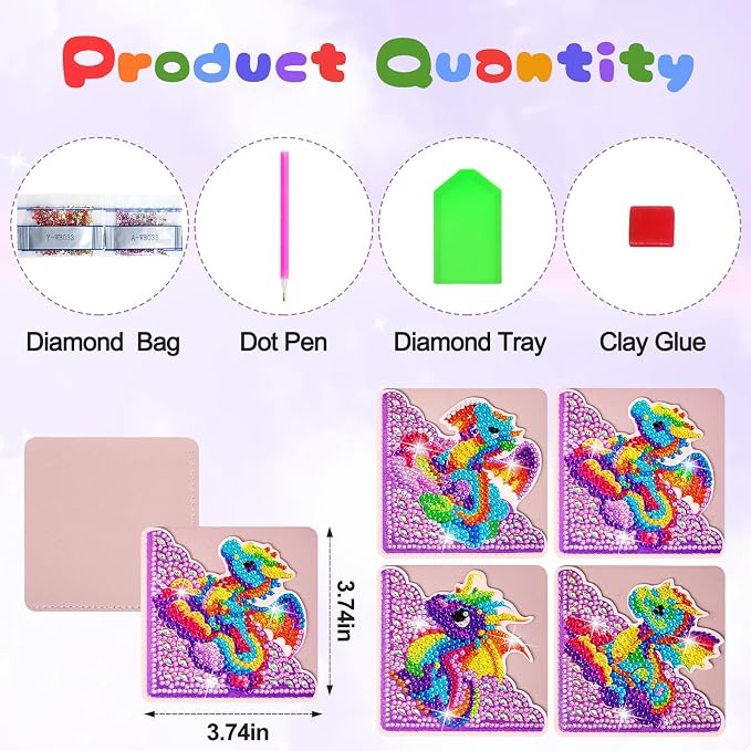 WIVICO 4Pcs Diamond Painting Bookmarks, Diamond Pearl Art Kits - Image 5