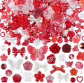 350 Pieces 3D Resin ABS Colorful Rose Flower Bows Butterfly Charms by ShowNow
