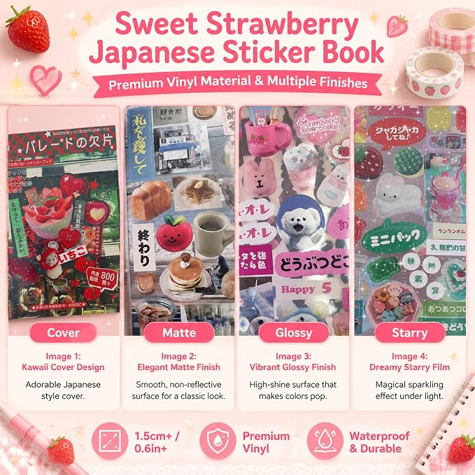 Tmtains 45 Sheets Japanese Sticker Book - Image 4