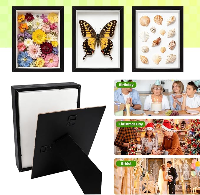 VOKOY 3 Pack 6" x 8" Shadow Box Frame, Small Wood Hollow Picture Frame - Image 5