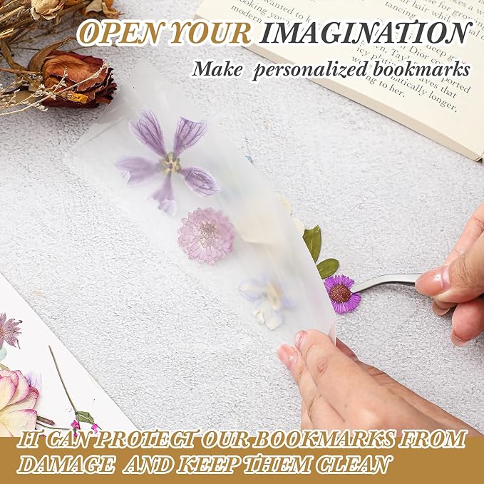 Fuyoooo 376 Pcs Pressed Flowers Bookmark Making Kit, DIY Bookmark Laminating - Image 5