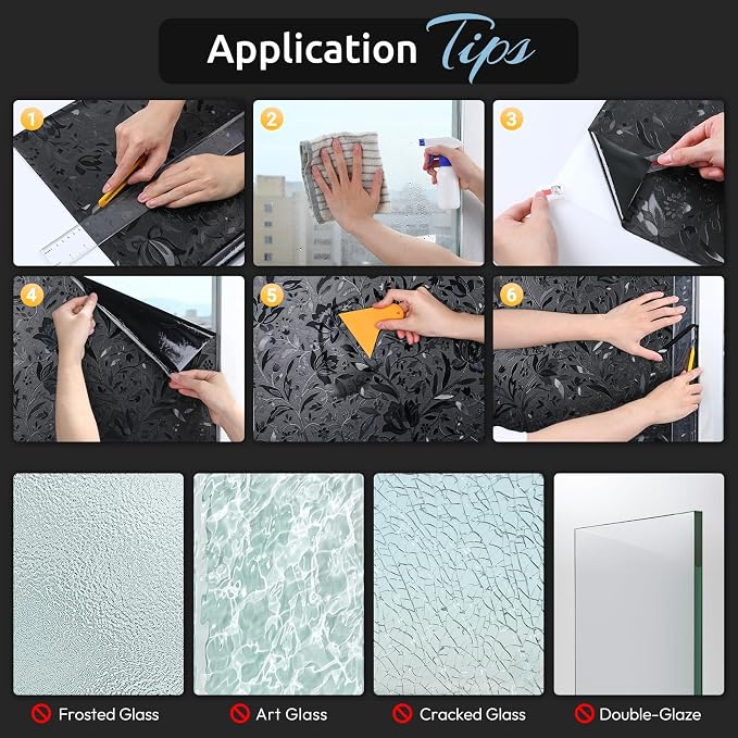 rabbitgoo Total Blackout Window Film, 23.6" x 78.7" | Sun Blocking Light Blocker - Image 9