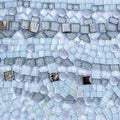 LITMIND 1.1LB Silver White Mixed Irregular Crystal Glass Mosaic Tiles by LITMIND