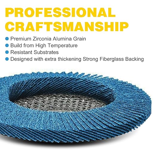 Flap Discs 4 1/2 for Angle Grinder, 12 Pcs Flap Discs 60 Grit, 4.5" x 7/8" High Density Zirconia Type 27 Flap Sanding Disc for Grinding, Rust Removal, Sanding and Finishing - 12 Packs