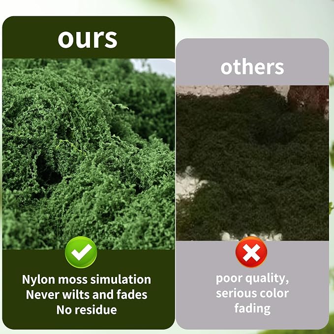 Fake Moss for Plants Indoor, 7OZ Dual-Color Artificial Moss for Crafts - Image 7