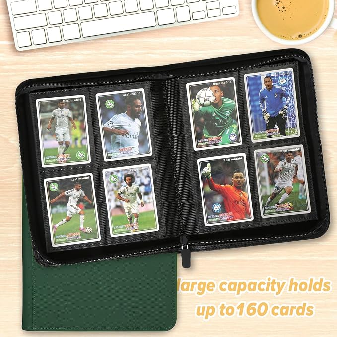 4 Pocket Ringless Side Loading Trading Card Binder, 160 Cards PU Fixed Page - Image 7