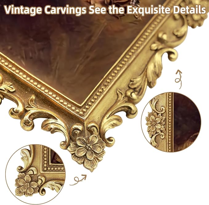 Gold 8x10 Picture Frame Vintage Picture Frames Antique Ornate | Real Glass - Image 4