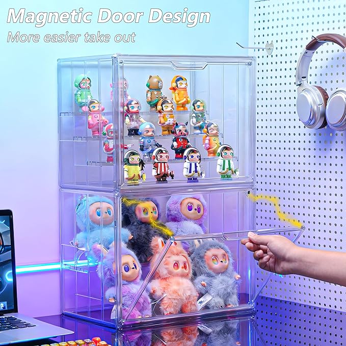 Acrylic Display Case for Collectibles, 4 Layer Adjustable Clear Figure Display - Image 4