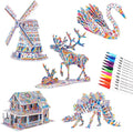 BEARUN 3D Coloring Puzzle Set, Arts and Crafts by BEARUN