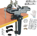 MYTEC Bench Vise or Table Vise, multifunctional jaw, multi-functional Combined Vise with Quick Adjustment, Universal Rotate 360° Work Clamp-On Vise, 3.3" black