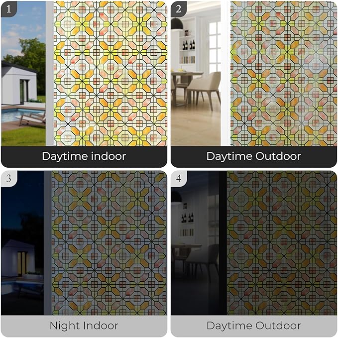 3D Stained Glass Window Film, Decorative Window Privacy Film - Image 6
