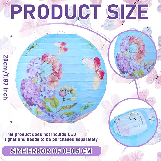 Panelee 12 Pcs Butterfly & Floral Theme Party Decorations Floral Hanging Paper - Image 2