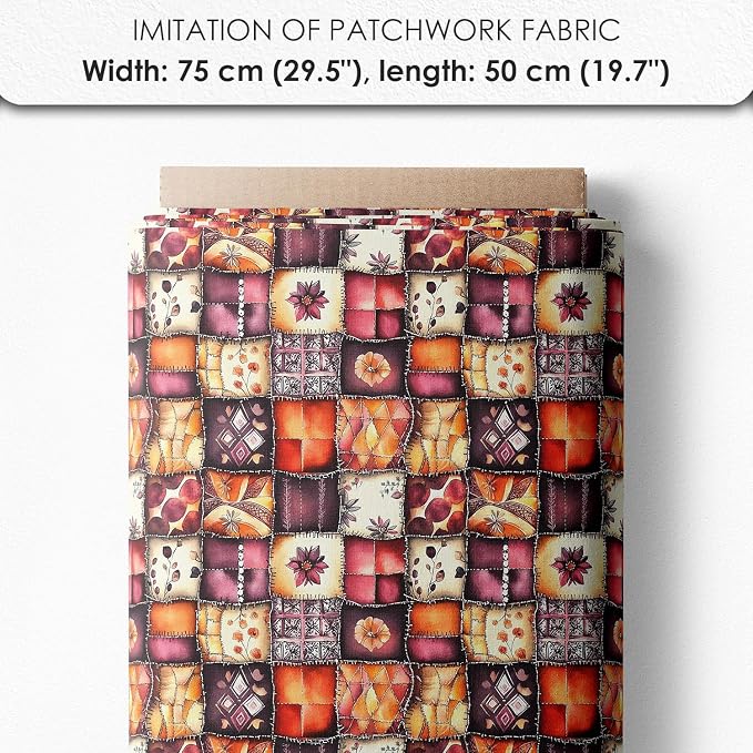 Patchwork Mulled Wine Cotton Fabric Panel – 6 Designs + Bonus Sheet 29.5×19.6 - Image 7