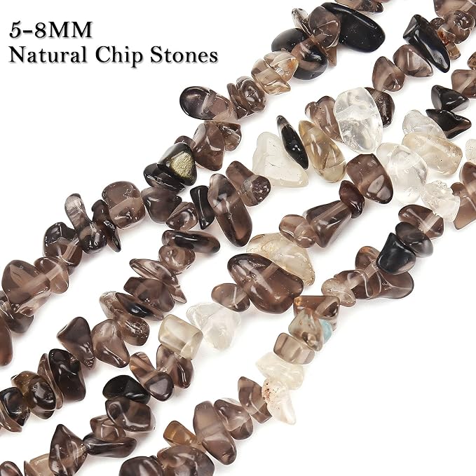 456 PCs Natural Chip Stone Beads, 5-8mm Irregular Multicolor Gemstones Loose - Image 3