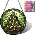 Christmas Tree Acrylic Suncatcher Faux Stained Glass Window Hanging 6.3" | by Unknown