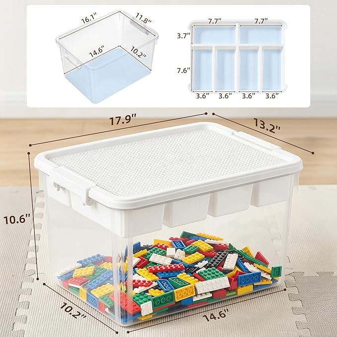 Citylife 32QT Plastic Craft Storage Box Buildable Lid Removable Tray | Craft - Image 7