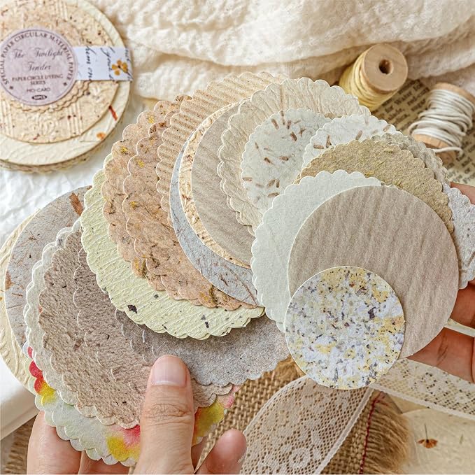 300Pcs Scrapbook Supplies Kit, Round Edge Colorful Textured Embossed Rice - Image 9