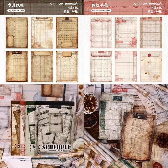 180 Sheets Aesthetic Daily Schedule Scrapbook Paper, 4x5.5 Functional Planner - Image 3