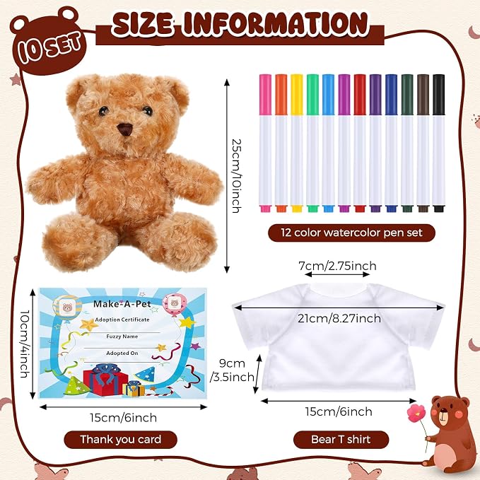 40 Pcs Make Your Own Stuffed Animal Bear Kit DIY 2026 Graduation Plush Gift 10 - Image 2
