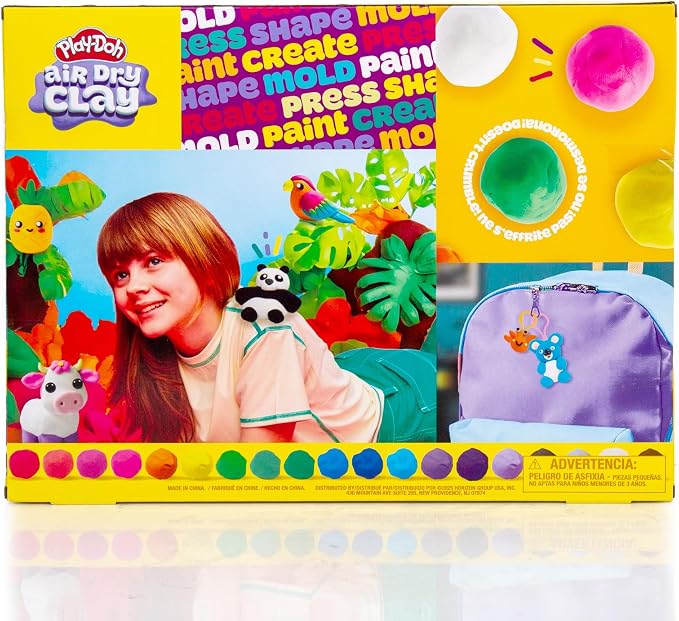 Play-Doh Air Dry Clay Mini Maker Creations, Makes 6 Keychains - Image 9