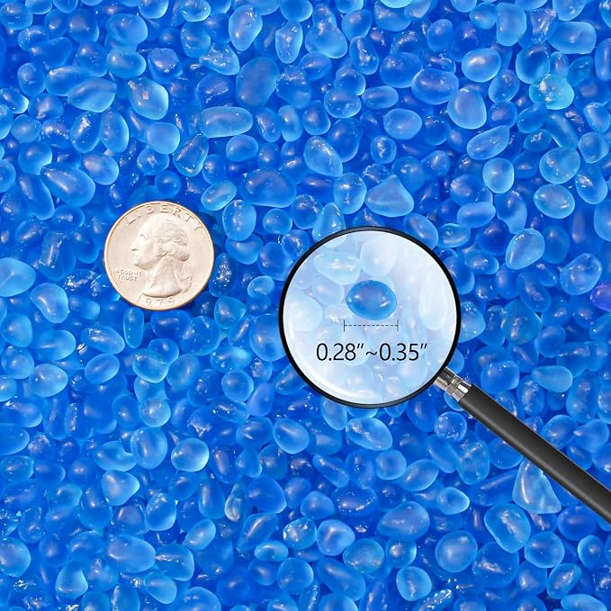 Keedolla 3 Lb Blue Fish Tank Rocks Gravel Aquarium Glass Pebbles Stones Marbles - Image 4