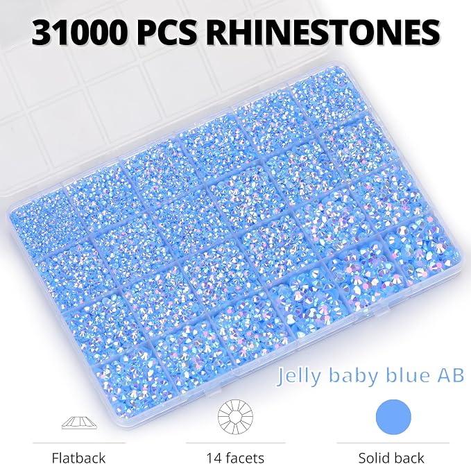 33000Pcs Light Blue Rhinestones - Image 3