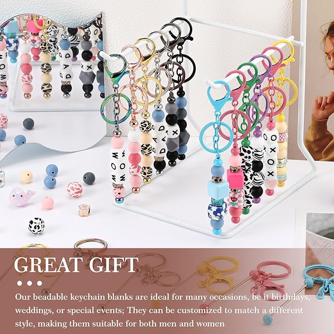 Tondiamo 24 Pcs Beadable Keychain Bars Bulk Beads - Image 6