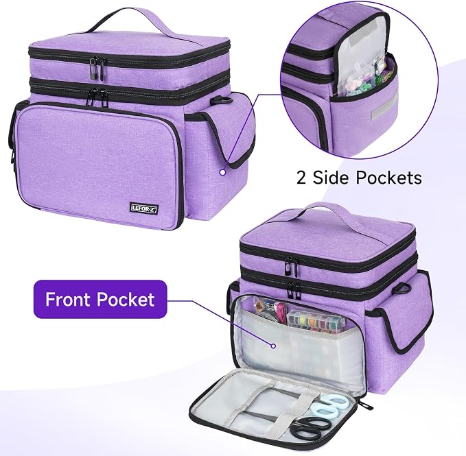 LEFOR·Z Sewing Supplies Organizer Storage Bag, Double-Layer Protable Travel - Image 5