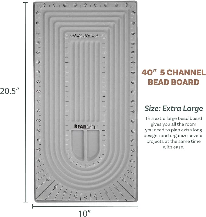 The Beadsmith Bead Board, 5 U-Shape and 6 Straight Channels, 10 x 20.5 inches - Image 3