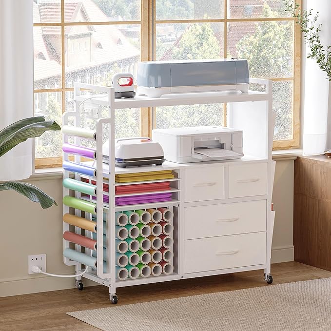 VENNQD Large Craft Organizer and Storage Rolling Cart Compatible - Image 2