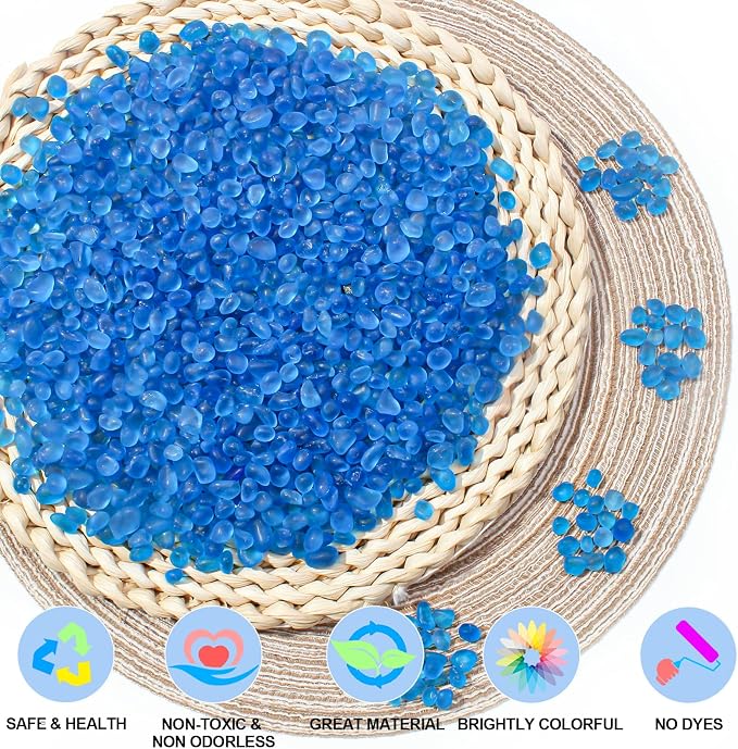Keedolla 0.5 Lb Blue Glass Aquarium Rocks Fish Tank Gravel Bulk Polished - Image 2