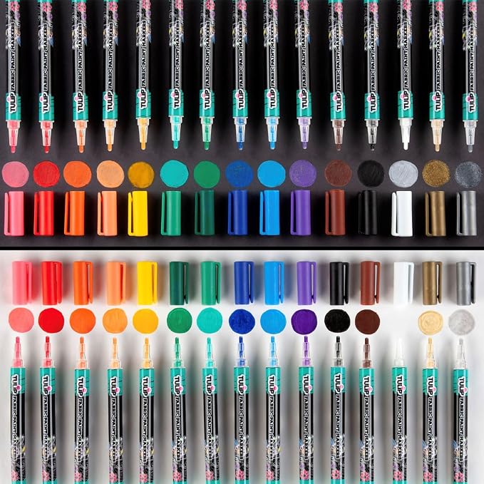 TULIP-33701 Fabric Paint Markers Rainbow 15 Pack, - Image 3