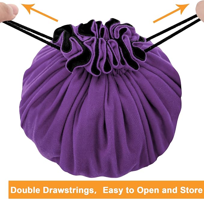 SIQUK Large Dice Bag with Pockets Big Capacity Dice Bag Drawstring Dice Pouch - Image 4