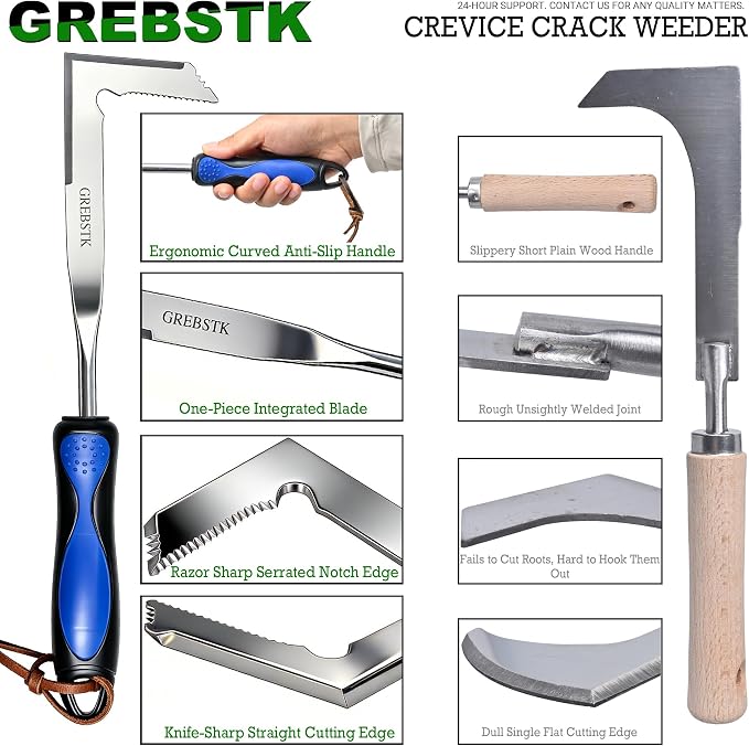 GREBSTK Crack Weeder Crevice Weeding Stainless Steel Sharp Lightweight Tool | - Image 8