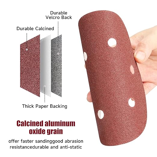 100 PCS 6 Inch Sanding Discs 40 Grit Hook and Loop Sandpaper, Round Orbital Sand Paper Discs for Sander