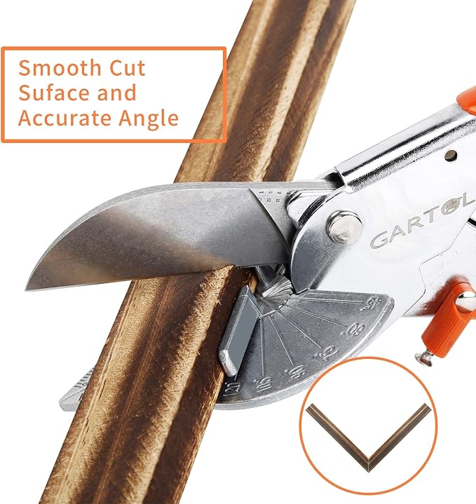 GARTOL Miter Shears, 45-135 Degree Adjustable Angle Scissors, Quarter Round - Image 7