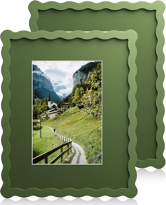 8X10 Wavy Picture Frame With Mat by Unknown