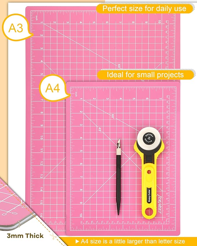 Density-upgraded 9"x12" Self Healing Cutting Mat, Idemeet Rotary Sewing Mat - Image 2