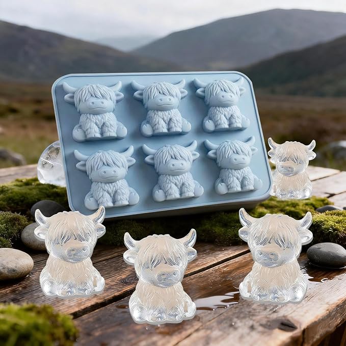 Mini Highland Cow Ice Cube Mold, Cute 3D Silicone Cow Ice Cube Tray, Reusable - Image 7